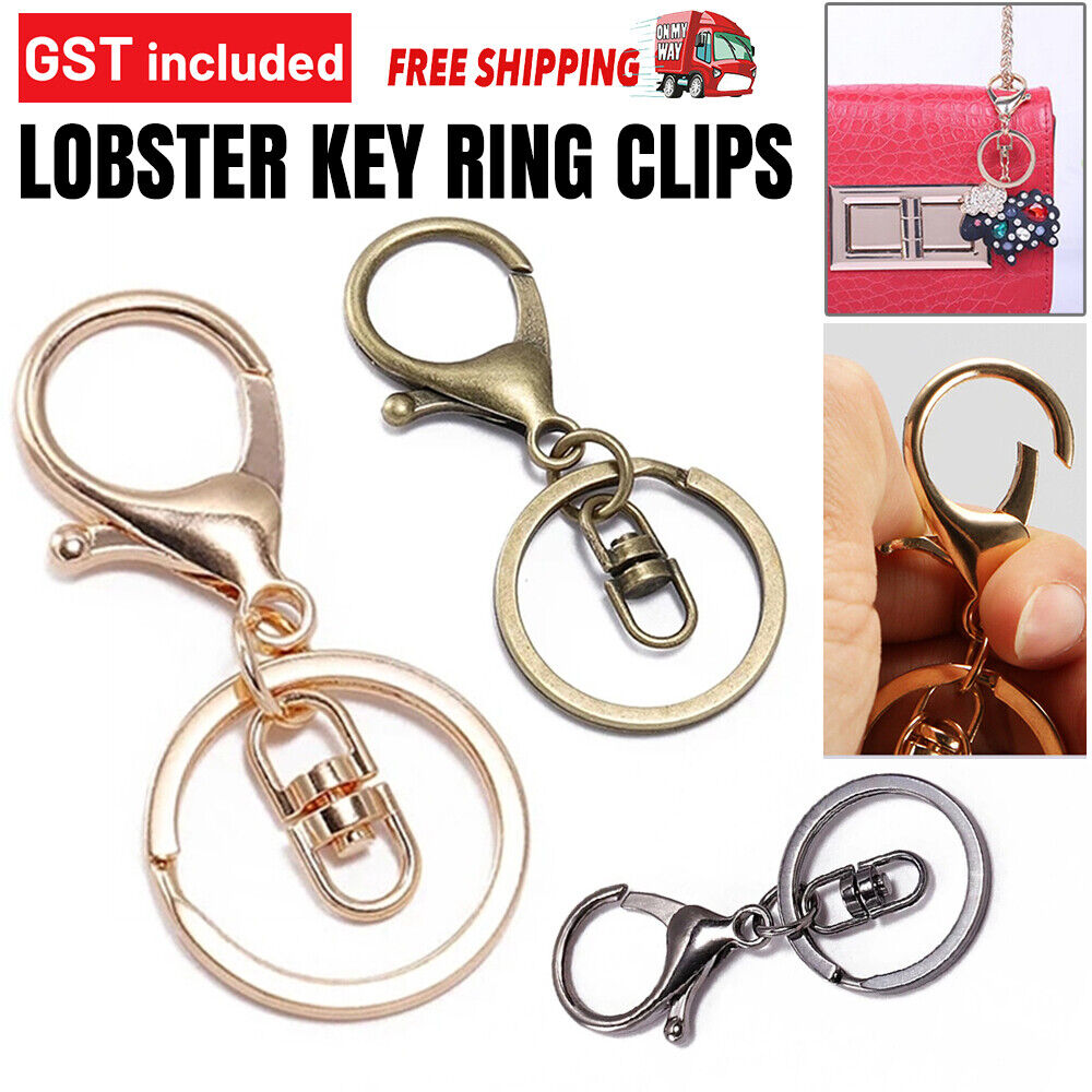 100x Swivel Keyring Lobster Clasps Keychain Key Ring Clasp Lanyard Trigger Clips