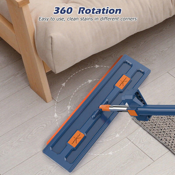 New Upgrade Style Large Flat Mop,360°Rotating Magic Self Wringing Mop with 6 Rag