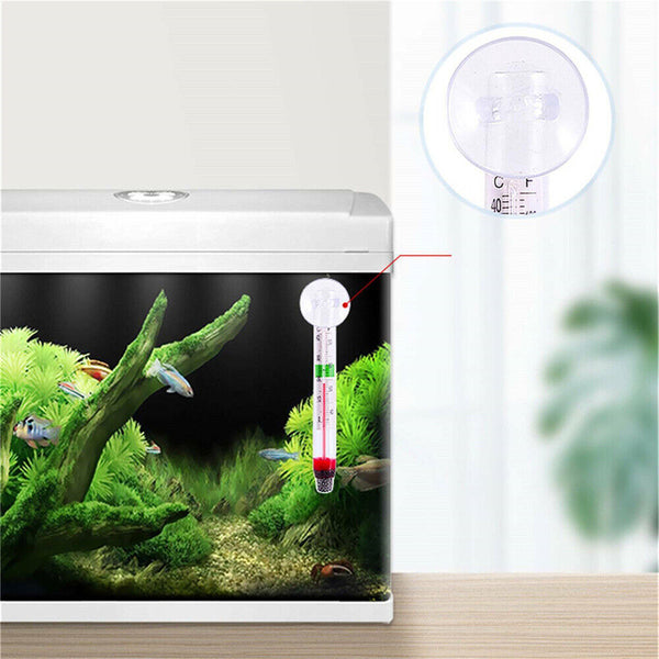 Aquarium Thermometer Meter Fish Tank Water Temperature With Suction Cup Glass AU