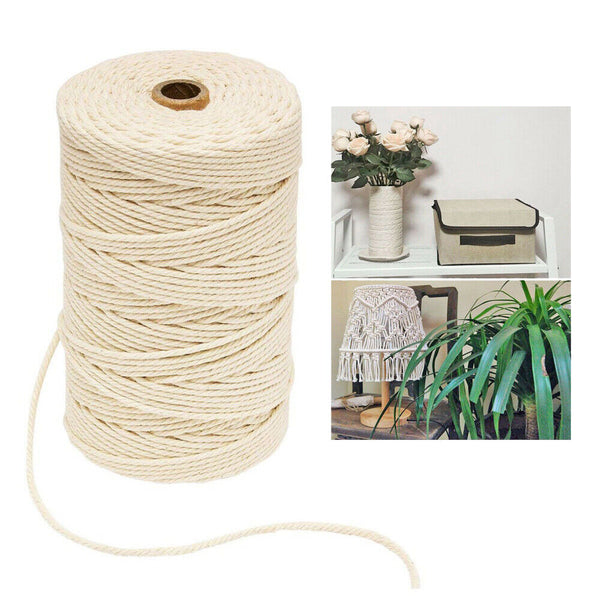 3/4/5mm Natural Cotton Rope Cord Twine Braided Rope Cord Hand Craft Macrame DIY