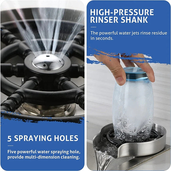 Kitchen Sink Glass Rinser Bottle Washer Cup Cleaner Bar Pitcher Rinser For CafeS