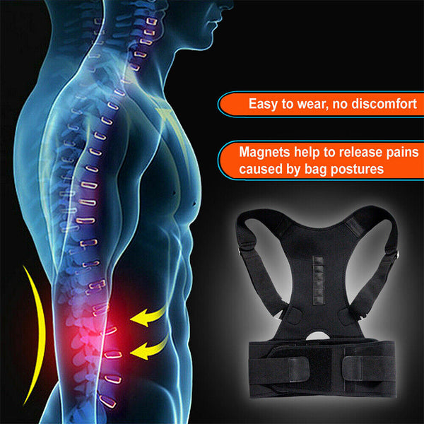 Posture Corrector Lumbar Brace Pain Relief Full Back Support Shoulder Brace Belt