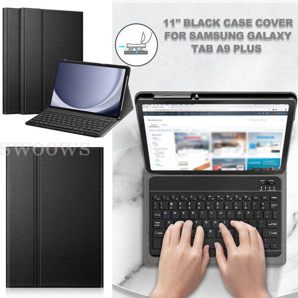 With Keyboard Bluetooth Case Cover For Samsung Galaxy Tab A9 Plus + Film