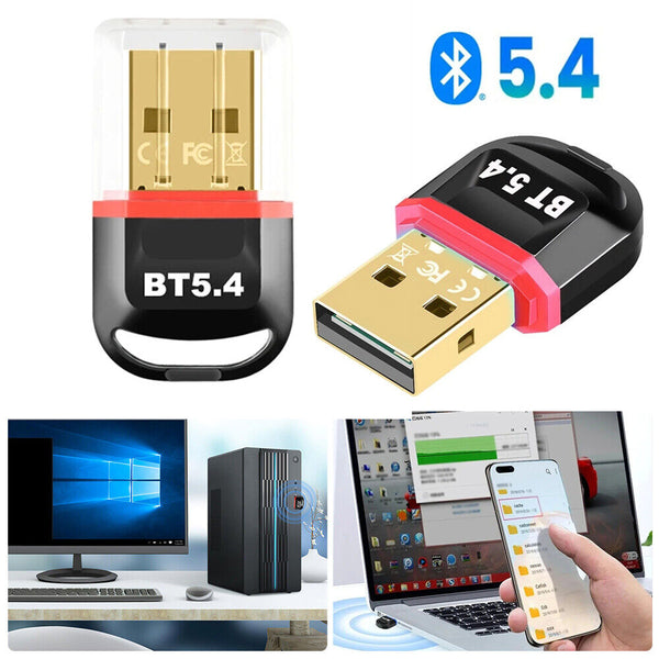 USB Bluetooth 5.4 Adapter Wireless Dongle Receiver Transmitter For PC Laptop