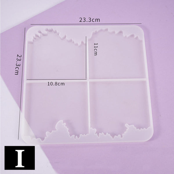 11 Styles Silicone Coaster Resin Casting Mold Epoxy Fruit Tray Plate Mould Craft