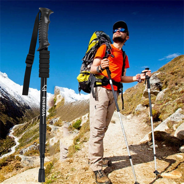 Adjustable Lightweight Hiking Trekking Poles Walking Stick Anti Shock Camping AU