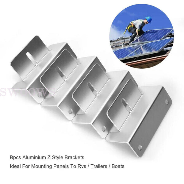 4/8PCS Solar Panel Mounting Z Bracket Set For Flat Roof Wall Mount Kit Aluminum