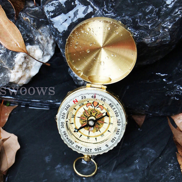 Portable Classic Brass Survival Pocket Camping Compass Outdoor Hiking Watch Map