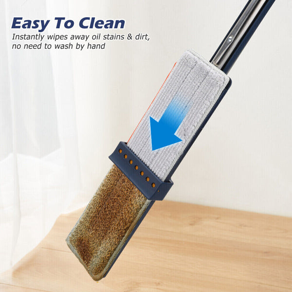 New Upgrade Style Large Flat Mop,360°Rotating Magic Self Wringing Mop with 6 Rag