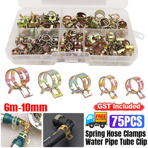 Spring Hose Clamps Water Pipe Tube Clip Petrol Fuel Line Adjustable Range Kit AU