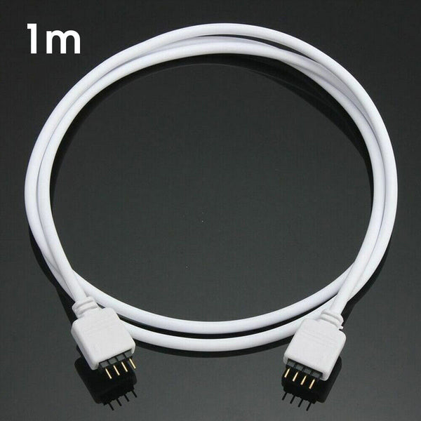 1/2x 4Pin Extension Wire Cable Cord Connector For RGB 5050 3528 LED Strip Lights