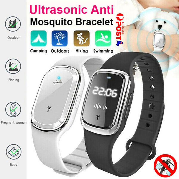 Ultrasonic Anti-Mosquito Repellent Bracelet Bug Insect Repeller Wrist Watch NEW