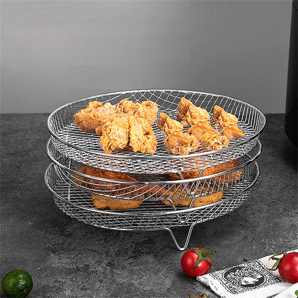 8" Three Stackable Air Fryer Rack Baking Basket for Instant Vortex Air Fryer AU