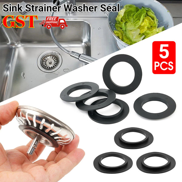 5pcs Sink Strainer Washer Seal Ring Durable For Kitchen Repair Waste Plug Gasket