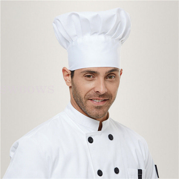 1/4pc Chefs Hat Baker Professional Elastic Adjustable Cook Cap For Adult Unisex