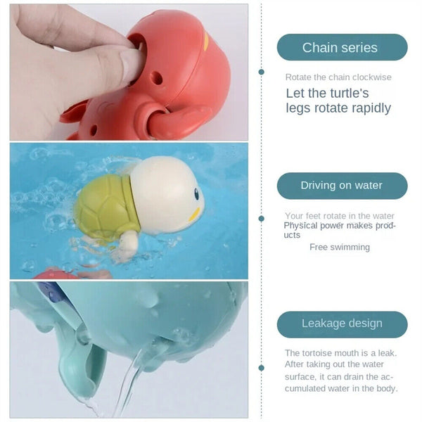 Swimming Turtle Chain Bath Toys for Baby Kids Children Bathroom Toy Pool Toy