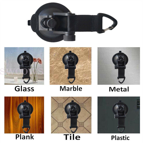 1-4PCS Heavy Duty Suction Cup Anchor Tie Downs w/Hooks Lock Car Awning Camping