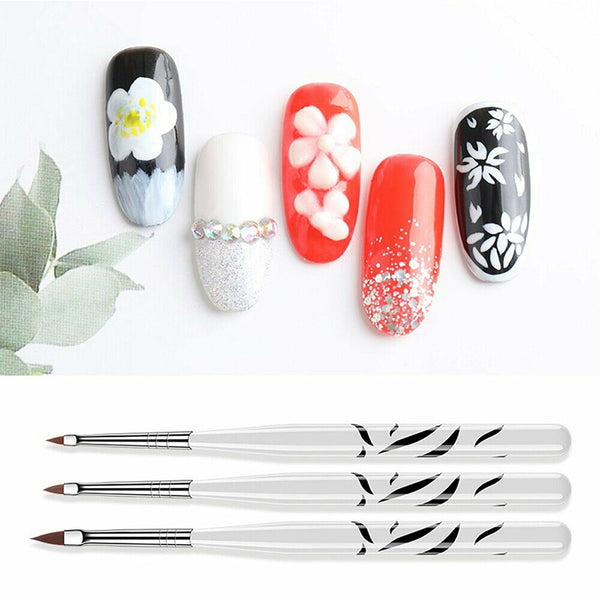 8PCS Acrylic Nail Art Brush Pen UV Gel Painting Drawing Liner Polish Brushes AU