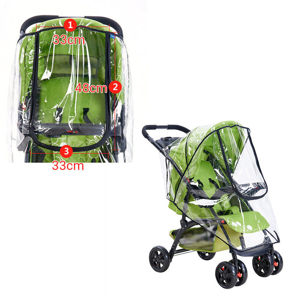 Universal Rain Cover Pushchair Stroller Baby Buggy Wind Shield Pram Clear Window