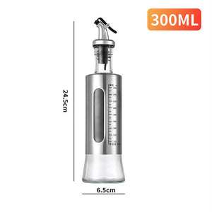 Glass Oil Dispenser Spout Olive Vinegar Pourer Stainless Steel Kitchen Bottle AU