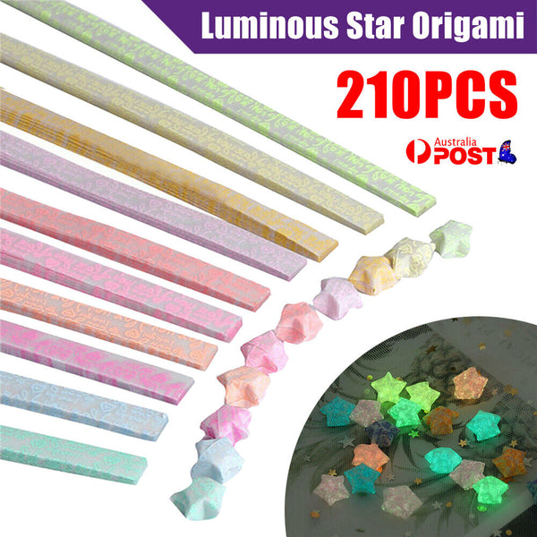 Origami Luminous Lucky Wish Star Paper Strips Glows in the dark Craft Gift 210PC