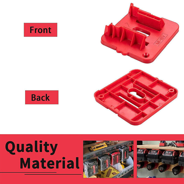 UP20x Battery Mounts Storage Holder Rack For Milwaukee M18 18V Tool Battery Red