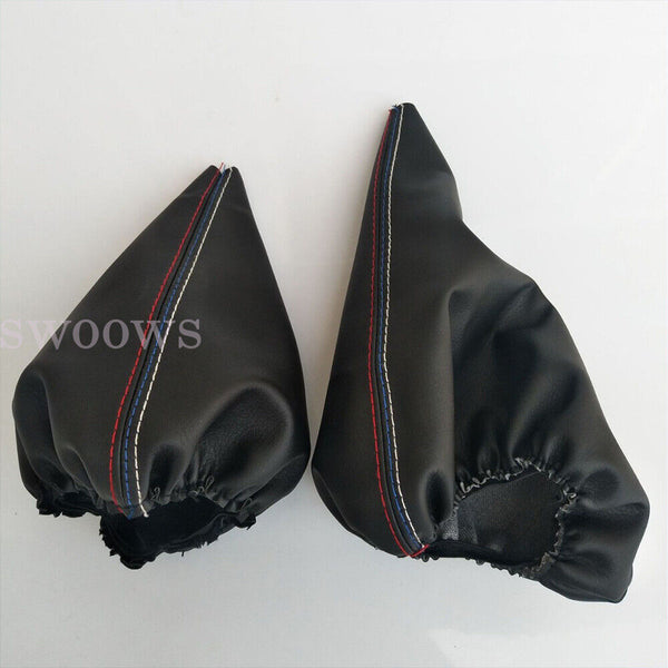 Leather Gear Shift Knob Handbrake Gaiter Boot Cover For BMW E30 E36 E34 E46 Z3