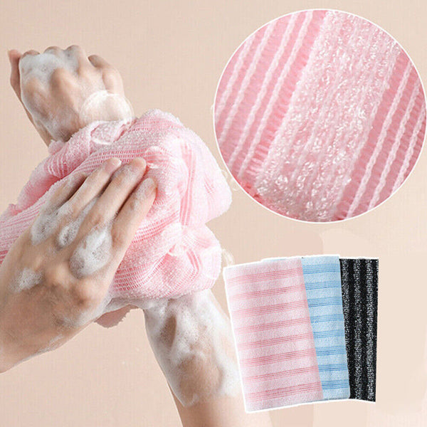 Exfoliating Washcloth Back Scrubber Shower Men Foam Bath Towel, Ultra-Long