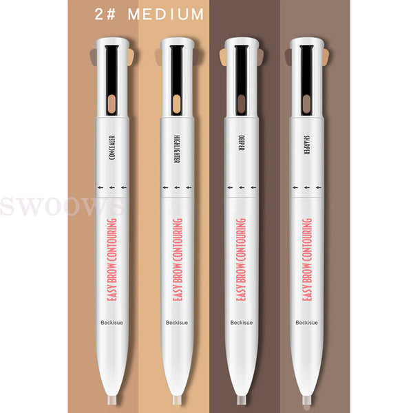 4 in 1 Brow Contour Pen Defining & Highlighting Makeup Beauty Tool Pencil