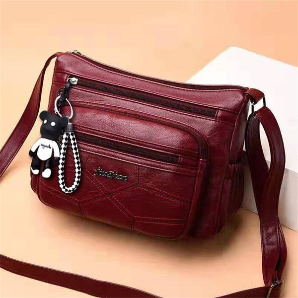 Women’s Multi Pocket Cross Body Ladies Shoulder Bag Messenger Leather Handbag