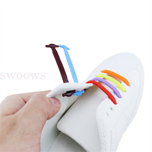 No Tie Elastic Silicone Shoe Laces Shoelaces Sneakers Sports Child/Adult/Unisex