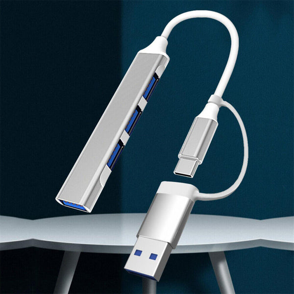 USB C HUB 3.0 Type C 4-Port Multi-Splitter OTG Adapter For Laptop Mac PC Android