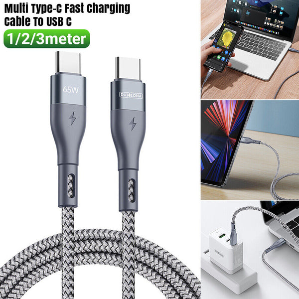 UP3x 1/2/3M USB C To USB C Cable Fast Charging Cord Data Charger For iPhone 15