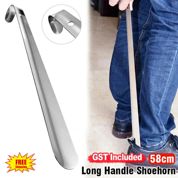 1/2x Long Handle Shoehorn Stainless Steel Shoe Horn Lifter Tool 58cm AU STOCK