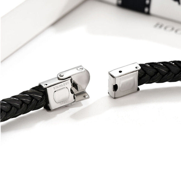 1/2x PU Leather Bracelet Gift for Dad Daddy Fathers Day Mens (without font)