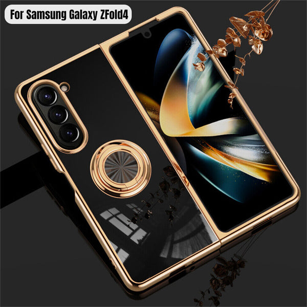 Shockproof Case Luxury Plating Ring Cover For Samsung Galaxy Z Fold 5 4 5G