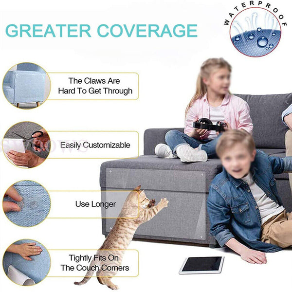 8x Cat Couch Sofa Scratch Guard Stickers Pet Furniture Anti-Scratching Protector