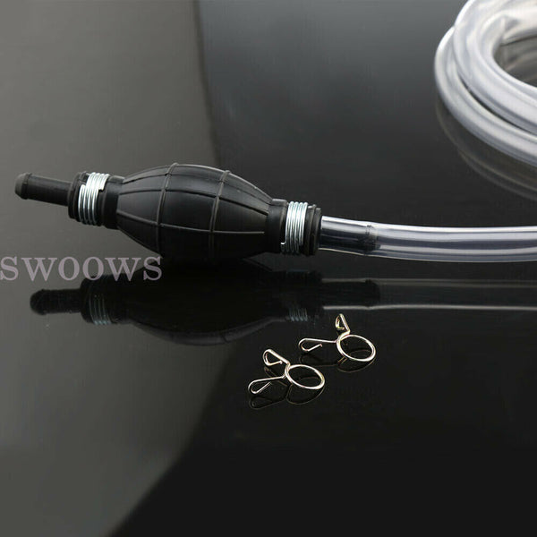 Manual Water Oil Liquid Syphon Petrol Fuel Hose Transfer Pump Hand Siphon Pipe