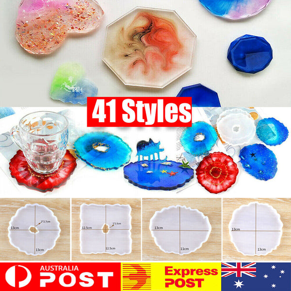 Personalized Coaster Cup Mat Mold Silicone Mould Tool Craft Epoxy Resin Casting