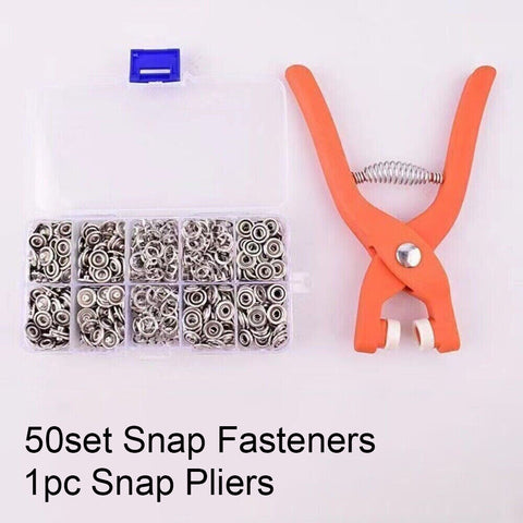 50/100 Tool Press Studs Snap Fasteners Metal Sewing Metal Button Snap Pliers Set