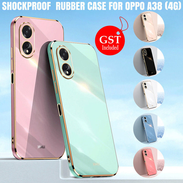 Shockproof Fashion Candy Plating Frame Soft Rubber Case Cover For OPPO A38 4G