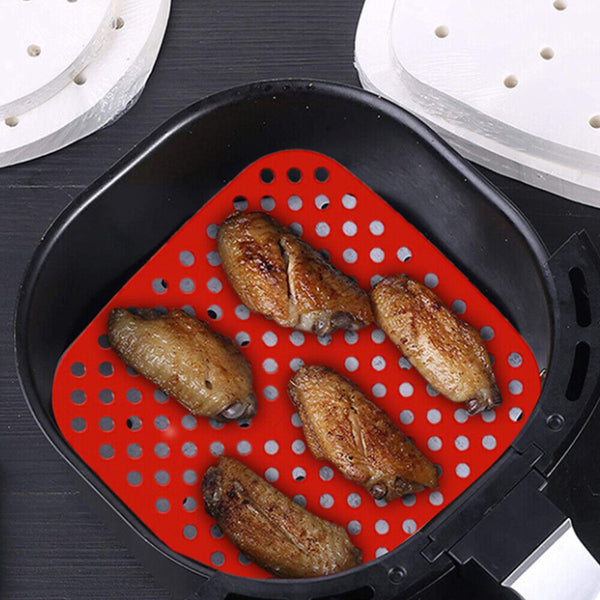 Square/Round Reusable Non-Stick Silicone Basket Mat Pad FOR Air Fryer