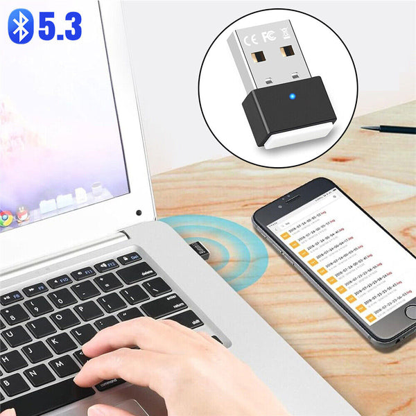 USB Bluetooth 5.3 Adapter Transmitter Receiver Dongle Wireless Adapter Plug&Play