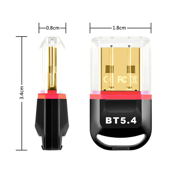 USB Bluetooth 5.4 Adapter Wireless Dongle Receiver Transmitter For PC Laptop