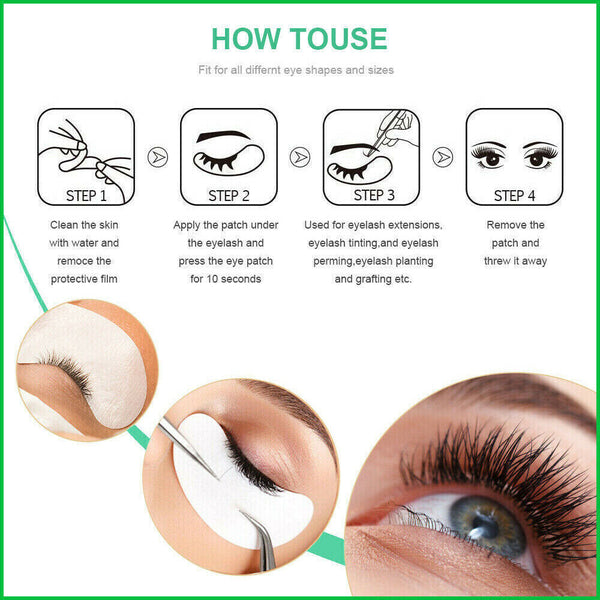 UP 2000 x Under Eye Curve Eyelash Pads Gel Patch Lint Free Lash Extension Beauty