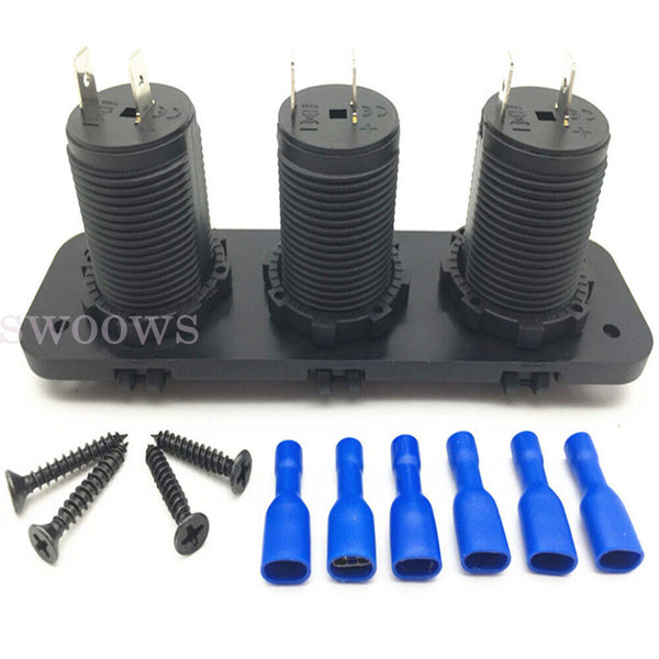 12V-24V Dual USB Charger Power Socket Plug Panel Car Boat Voltmeter Outlet