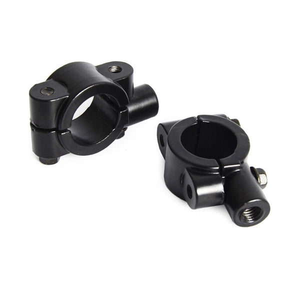 Universal Motorcycle Handle Bar Mirror Mount Holder Clamp Adaptor 7/8“Black 10mm