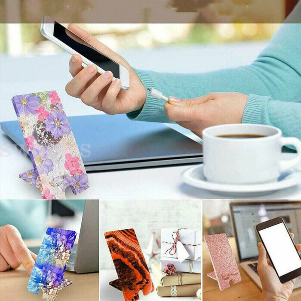 2x Silicone Mobile Phone Stand Mould Holder Casting Mold Resin Epoxy Craft DIY