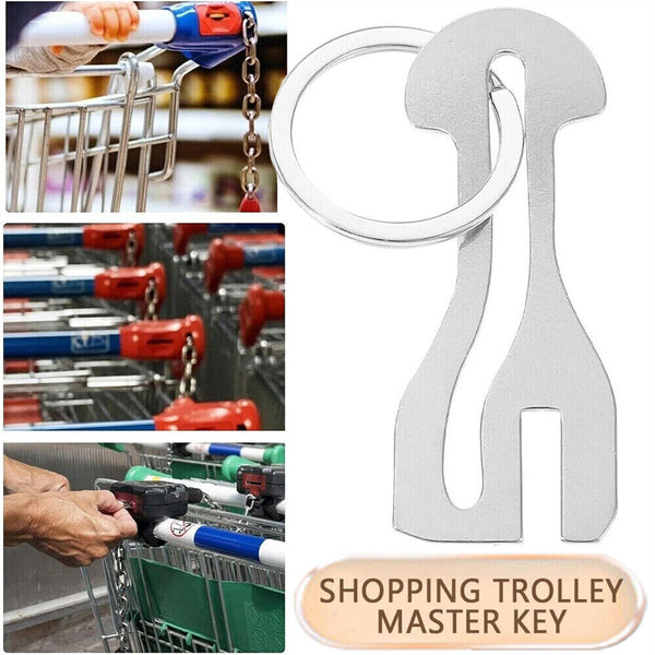 UP10x SHOPPING TROLLEY  MASTER KEY TOKEN Portable Travel Easy to use Silver