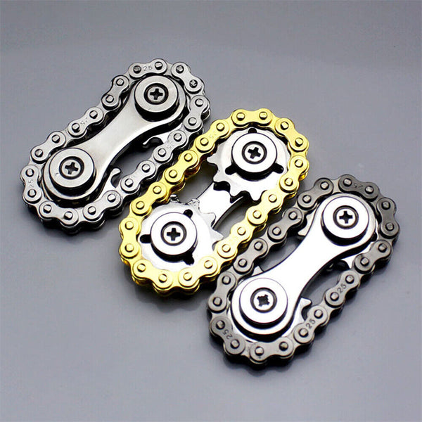 Bike Chain Gear Fidget Spinner Gyro Stainless Steel Metal Sprocket Toy New Style